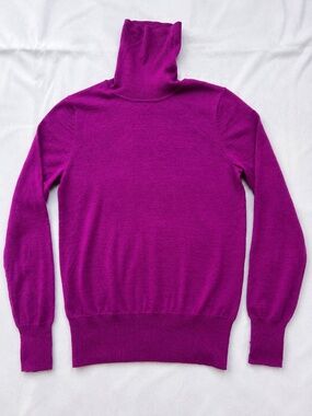 J.Crew Merino Wool Blend Turtleneck Sweater Small Purple